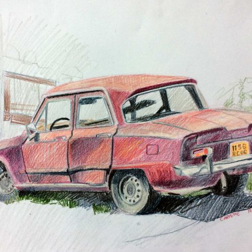 croquis crayons de couleurs