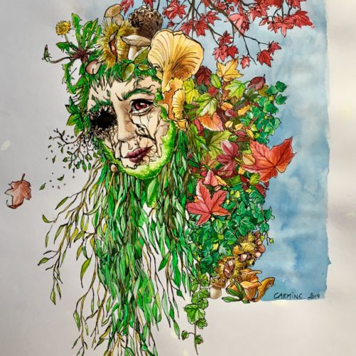 'Automne' aquarelle et encre de chine
