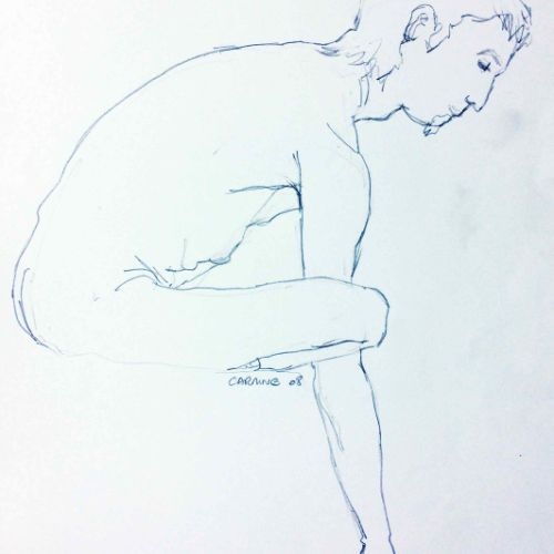modele vivant-crayon de papier