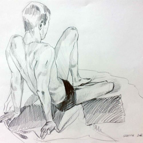 modele vivant-crayon de papier