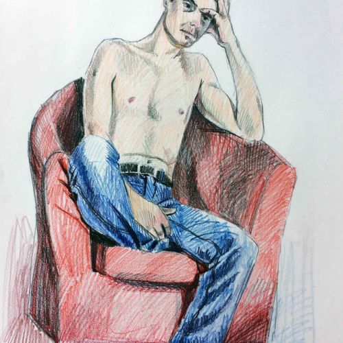 croquis crayons de couleurs