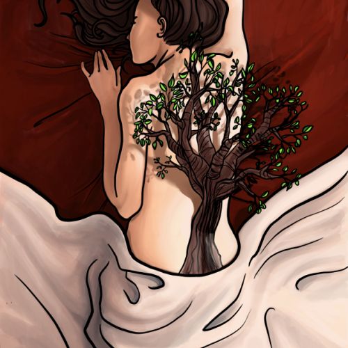 'Quand les tatouages prennent vie' illustration numérique