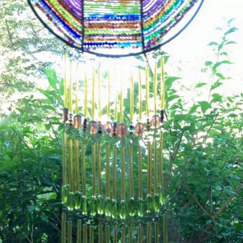 Moblie multicolore-perles de verre et rocaille, fil de cuivre verni, fil de nylon-environ 45 cm-145 euros