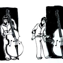 encre de chine et feutre noir