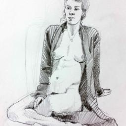 modele vivant-crayon de papier