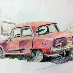 croquis crayons de couleurs