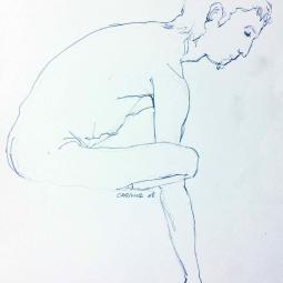 modele vivant-crayon de papier