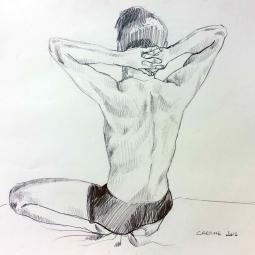 modele vivant-crayon de papier