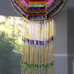 Moblie multicolore-perles de verre et rocaille, fil de cuivre verni, fil de nylon-environ 45 cm-145 euros