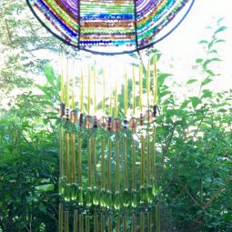 Moblie multicolore-perles de verre et rocaille, fil de cuivre verni, fil de nylon-environ 45 cm-145 euros