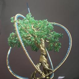 Mobile arbre de vie-fil de laiton, perles de rocaille-950 euros