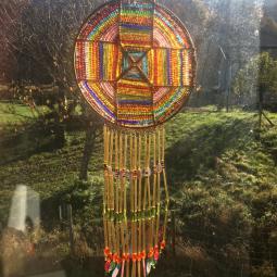 Moblie multicolore-perles de verre et rocaille, fil de cuivre verni, fil de nylon-environ 45 cm-145 euros